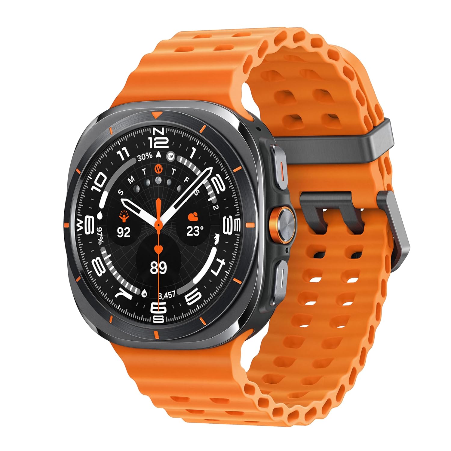 Samsung Galaxy Watch Ultra Smartwatch - 2025 Version, 47mm, Titanium, LTE (CAD Version &amp; Warranty) - Durable Titanium Casing, Cushion Design, Quick Button, AI-Powered Health Monitoring